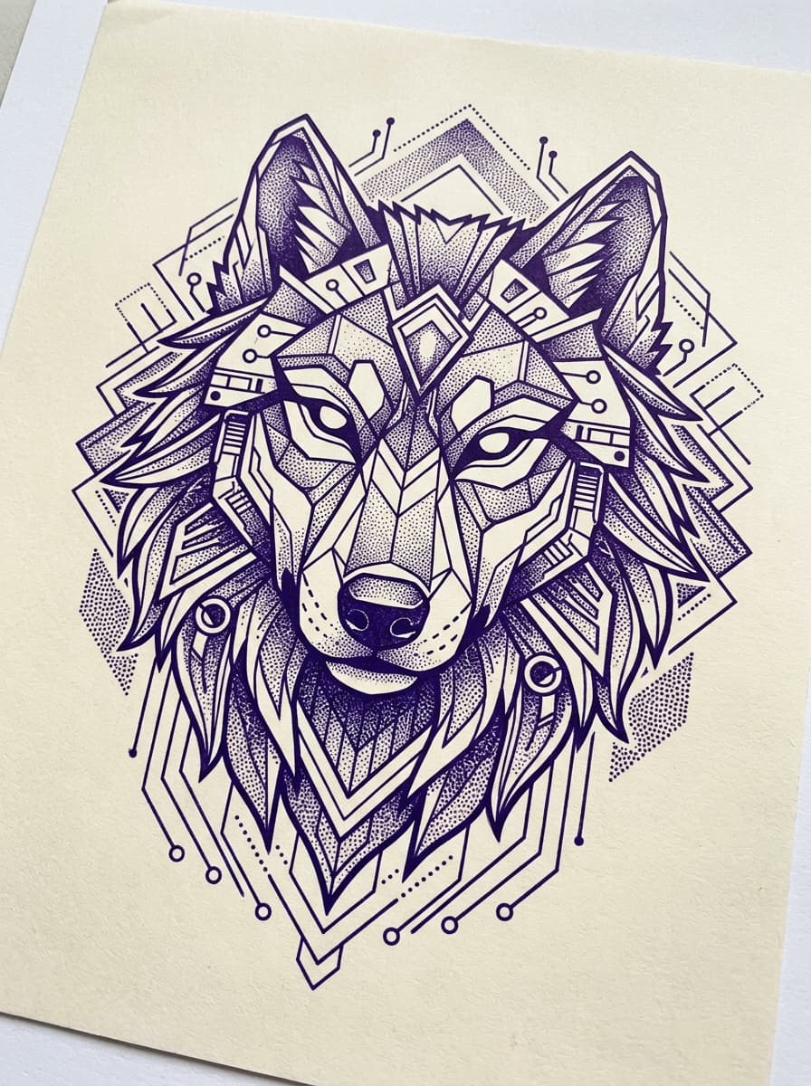 Decalque Cyber Wolf SVG